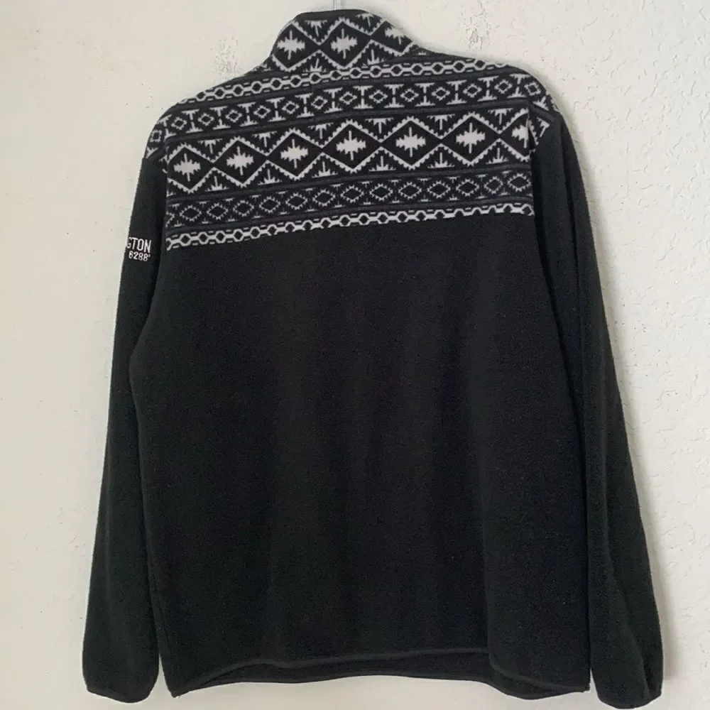 Arctic Image Fleece Black White 3/4 Zip Men’s Sweater Pullover Size M